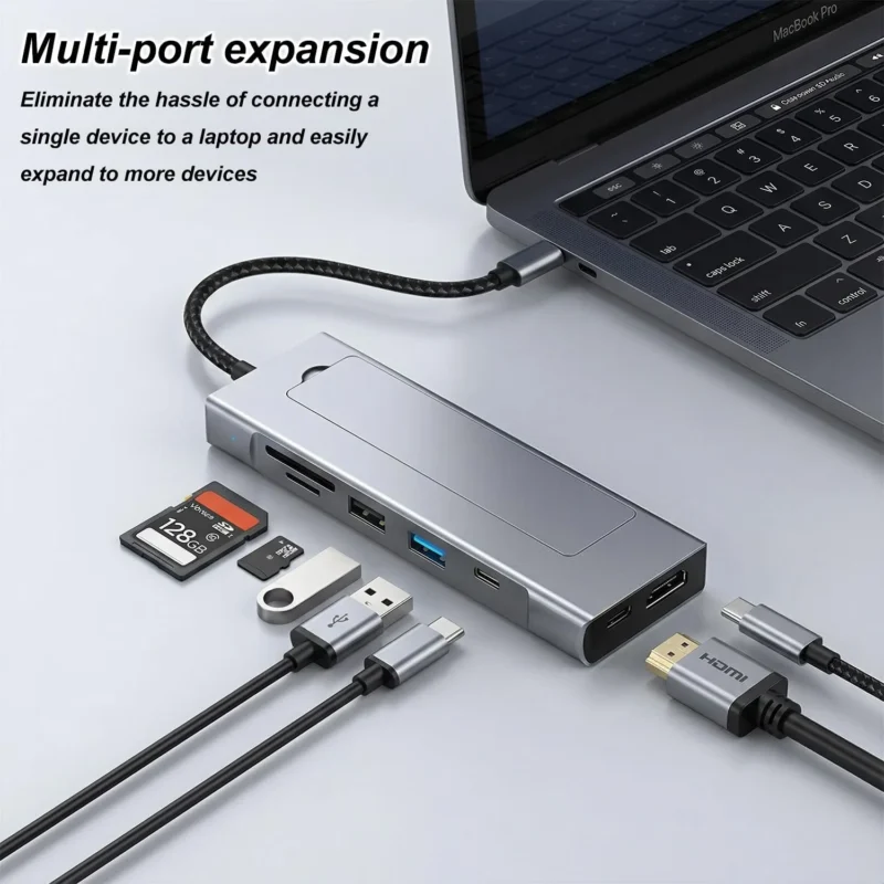 usb hub nvme ssd detail view for visual comparison
