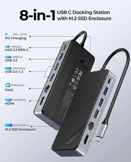 orico usb hub ssd detail view